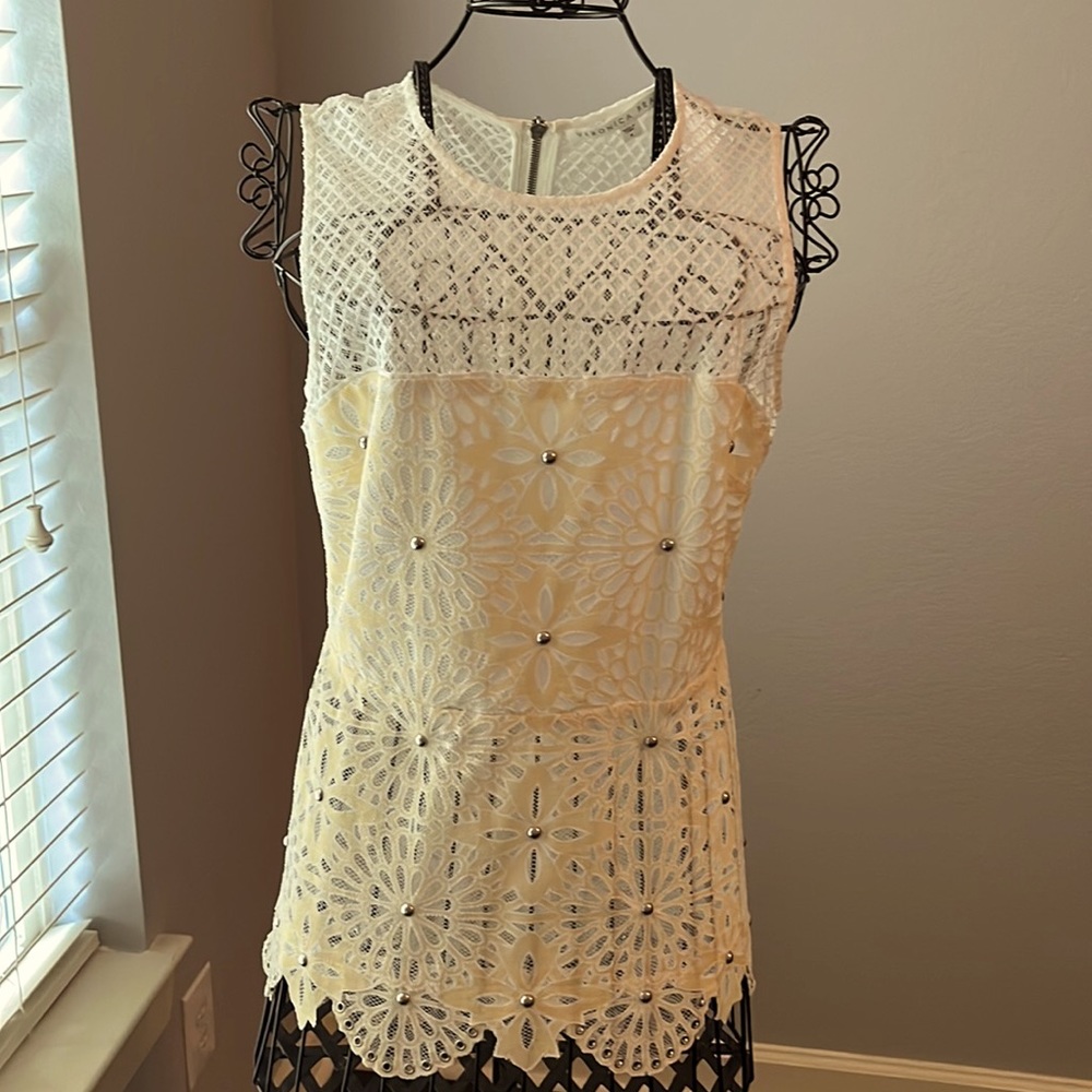 Veronica Beard. Sheer Top With Rivets Throughout … - image 1